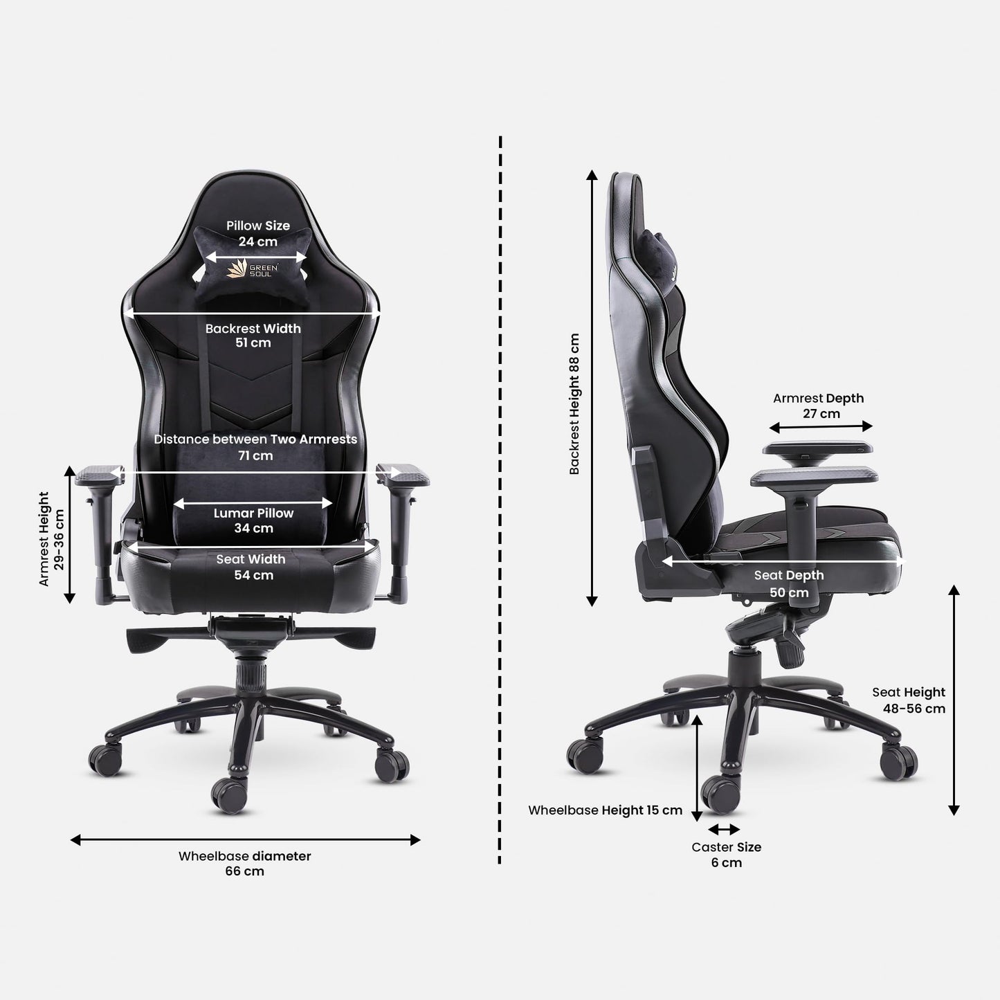 Green Soul Monster T: Gaming Chair (Multi-Function, 4D Armrests) Vortex