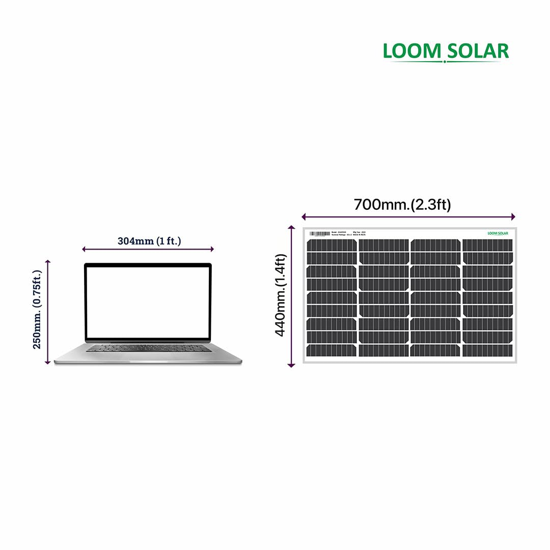 LOOM SOLAR Panel 55 WATT/12 V Mono PERC Vortex
