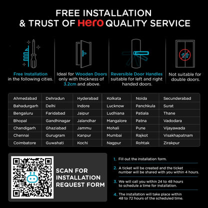 QUBO Essential Smart Lock (Fingerprint, App, Remote Access) Vortex