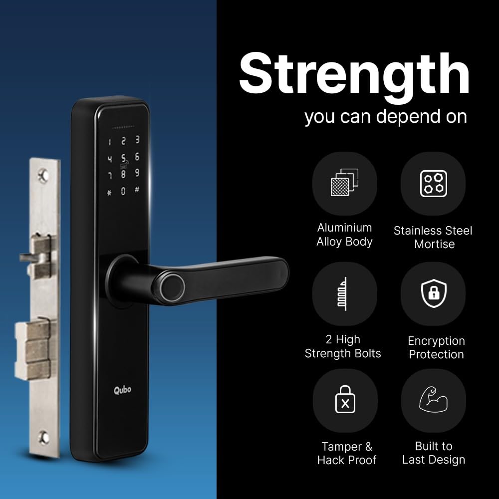 QUBO Essential Smart Lock (Fingerprint, App, Remote Access) Vortex