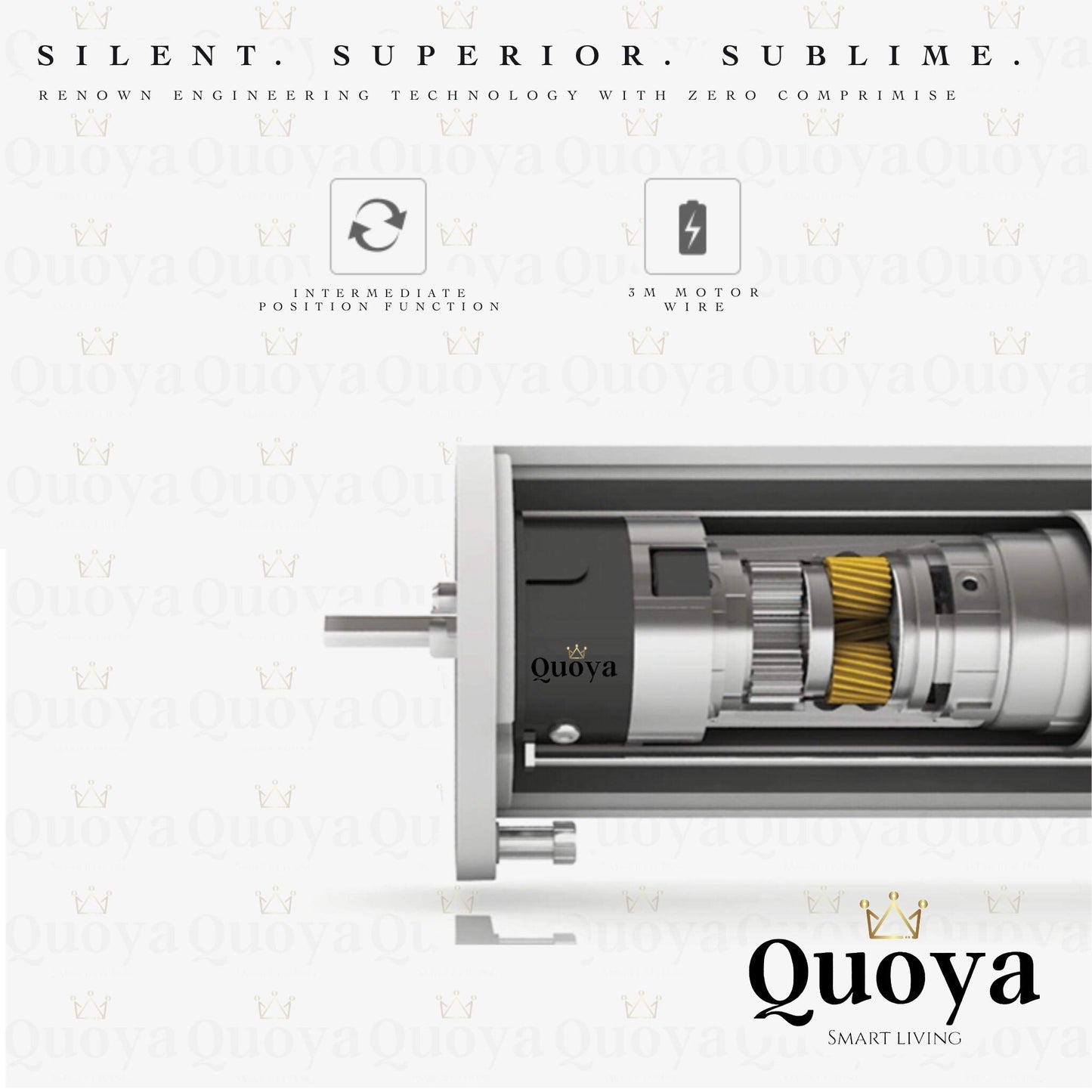 Quoya Smart Electric Curtains (Up to 5.2m) Vortex