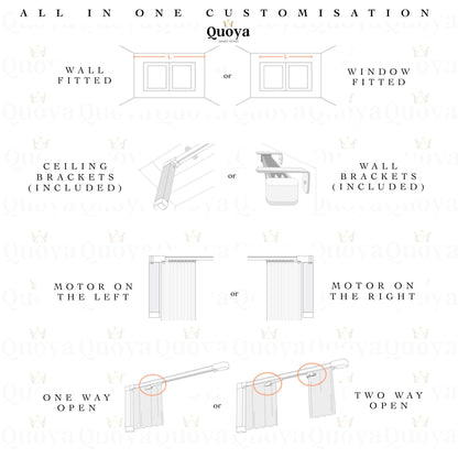 Quoya Smart Electric Curtains (Up to 5.2m) Vortex