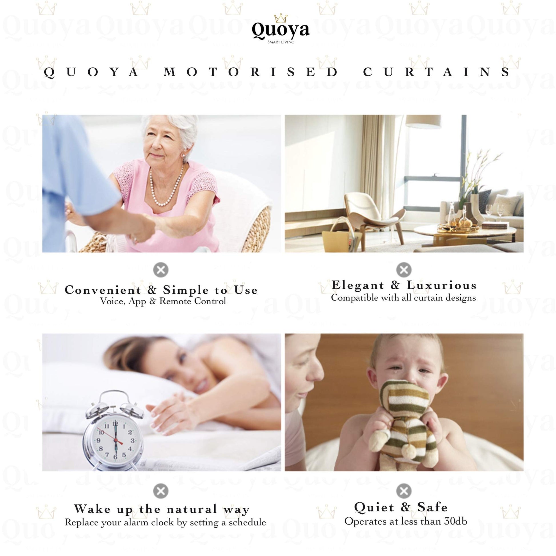Quoya Smart Electric Curtains (Up to 5.2m) Vortex