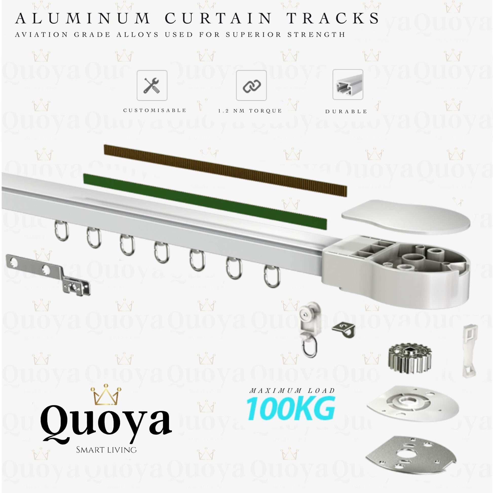 Quoya Smart Electric Curtains (Up to 5.2m) Vortex