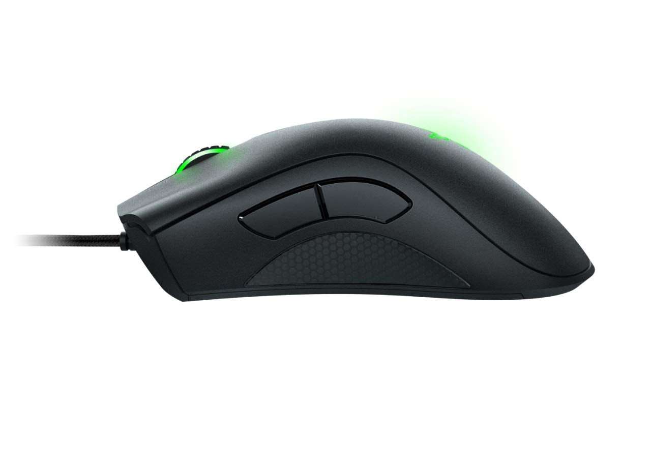 Razer DeathAdder Essential: Wired Gaming Mouse (6400 DPI, Green LED) Vortex
