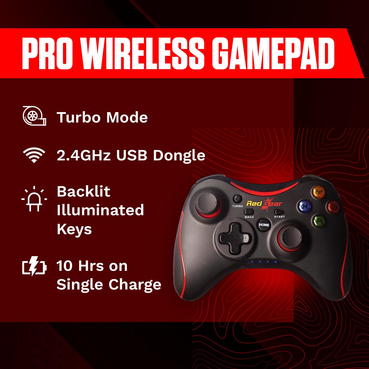 Redgear Pro Wireless Gamepad (2.4GHz, Vibration, Illuminated) Vortex