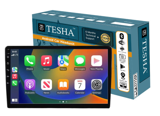 TESHA. 9" Android Car Stereo/Headunit for car/Capacitive Touch Screen/GPS + Steering Control Module/HD Screen (4/32 GB Ts9 (Wireless Carplay & Android Auto)) Vortex